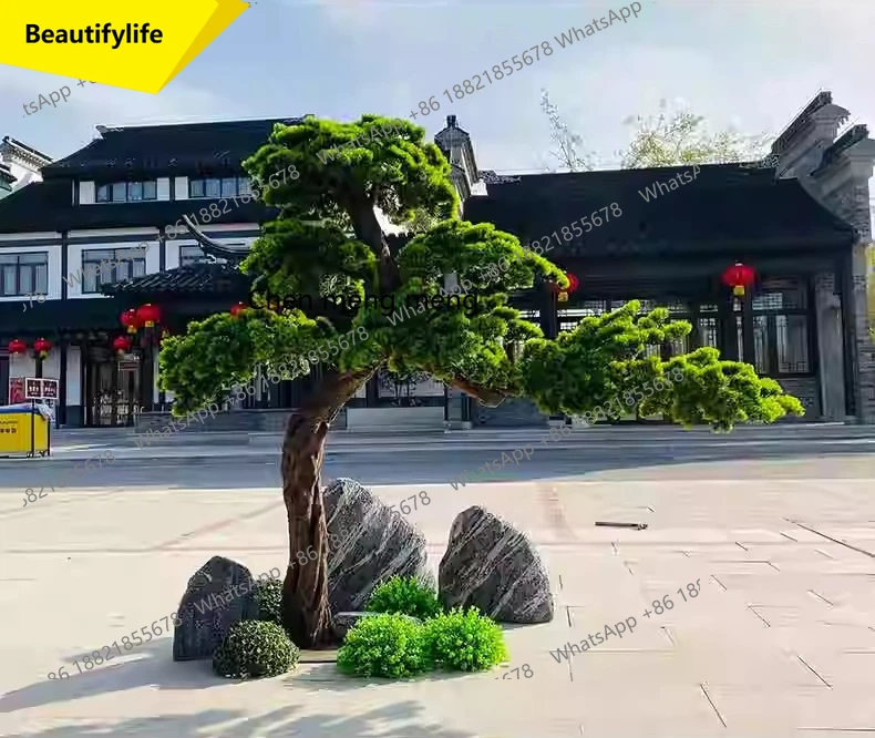 

M46 Welcome pine fake tree simulation tree large indoor and outdoor, ornaments decorative green plants, porch landscaping pine t