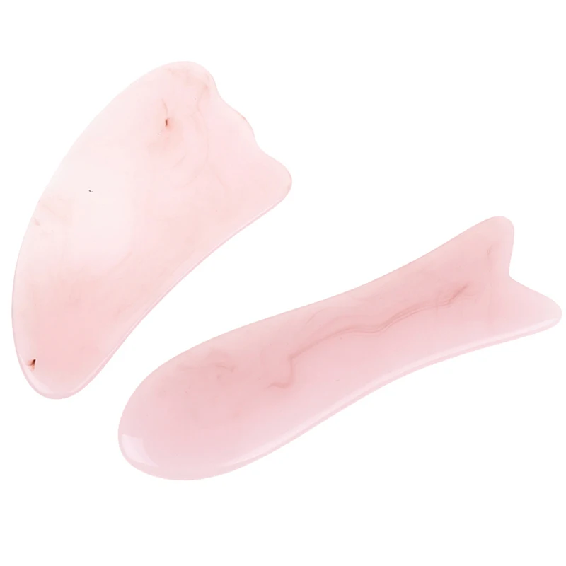 Natural Rose Quartz Jade Gua Sha Board Acupuncture Massage Facial Gouache Pink Quartz Massage Face LiftingStone Guasha Scraping