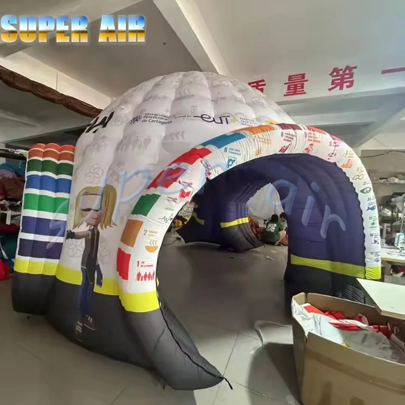 Barraca inflável personalizada com tema científico ao ar livre com logotipo para crianças