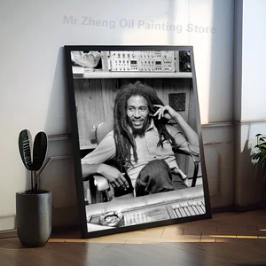 밥 말리 포스터 자체 접착 예술 방수 종이 스티커 커피 하우스 바 벽 장식 6 최고의 영업 카페 말리 -2