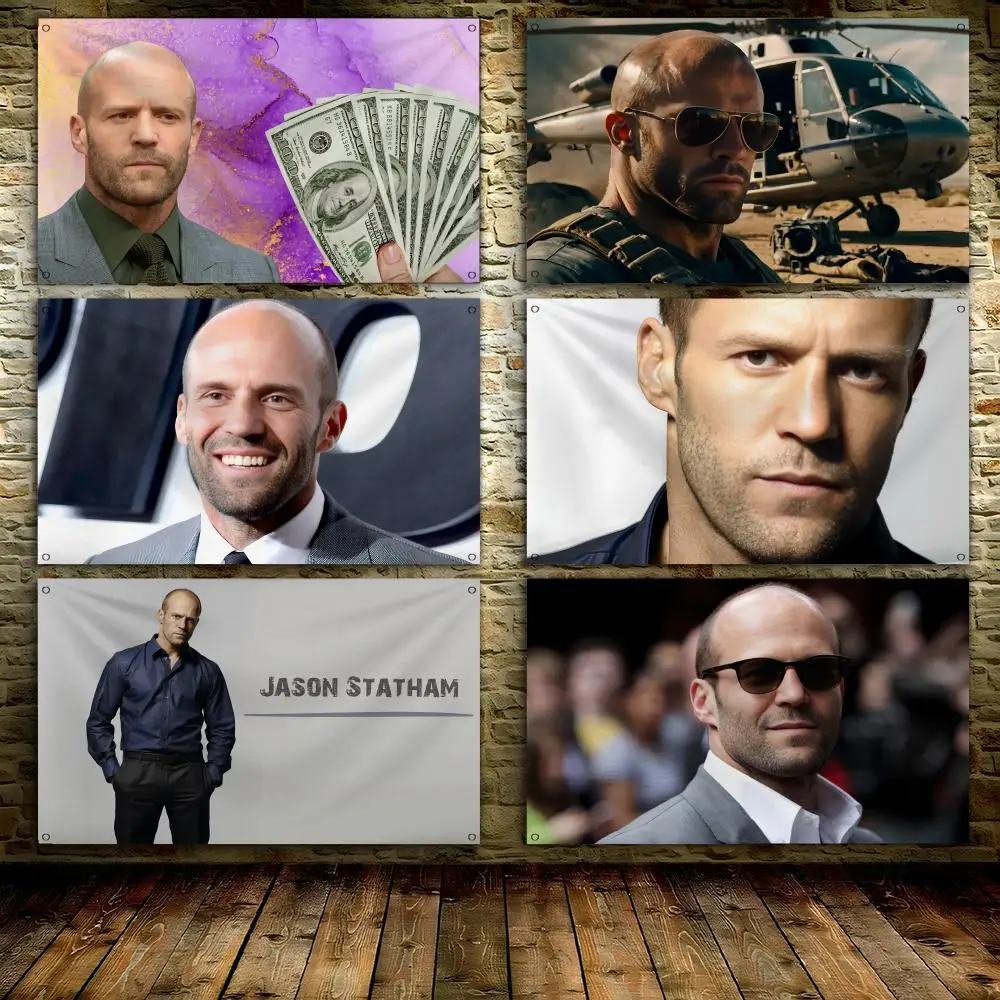 

J-Jason Statham Fans Flags 3x5 Ft custom Banner for Garage Door room decor Wall Out Decoration With Metal buckle