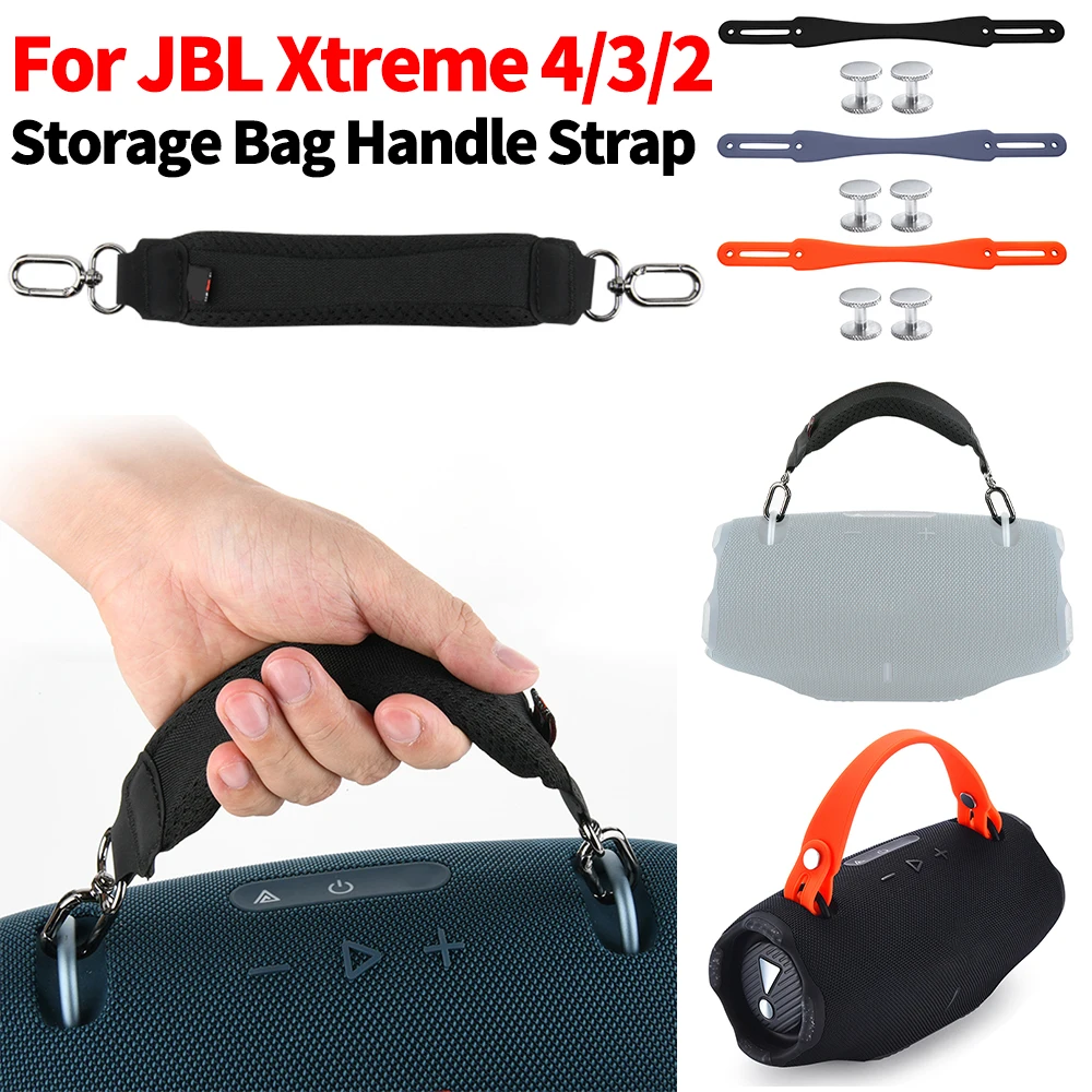 Correa de mango de altavoz, cinta de agarre de altavoz desmontable de silicona con 2 pares de tornillos para viajes al aire libre para altavoz portátil BT JBL Xtreme 4