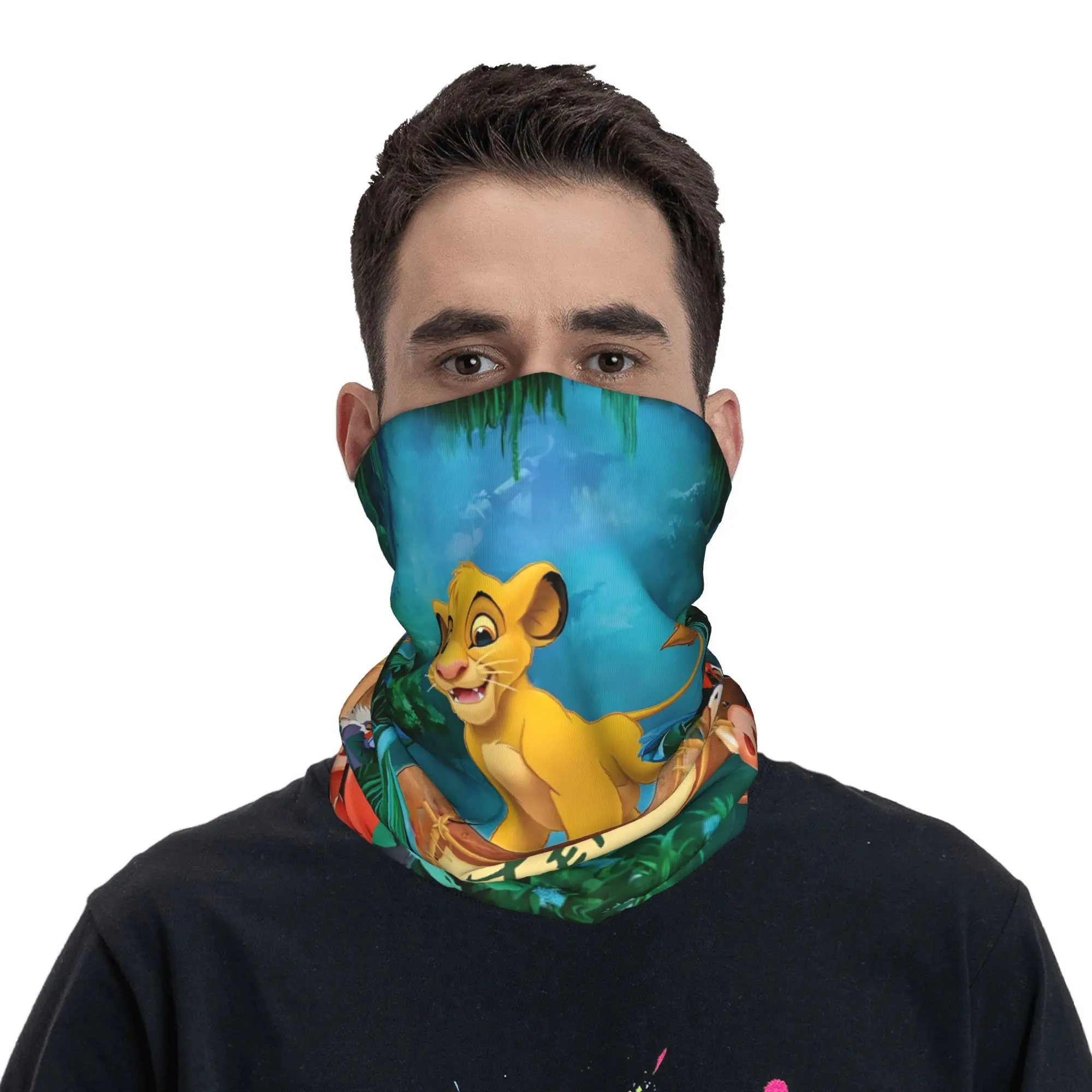 

Lion King Simba Cartoon Bandana Neck Gaiter Mask Scarf Multifunctional Headwear Outdoor Sports for Men Women Adult Windproof