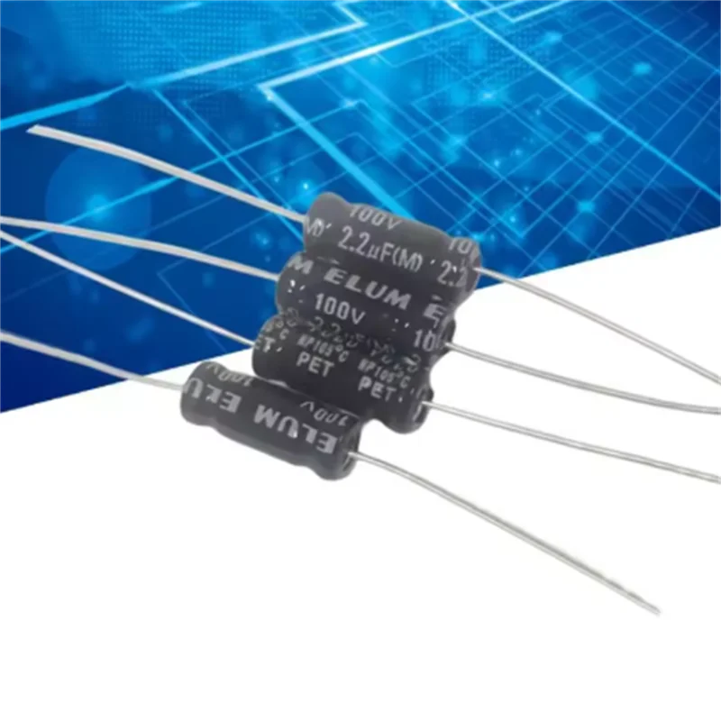 20PCS 100v 1.5uf 2.2uf 3.3uf 4.7uf 6.8uf 10uf Horizontal axial non-polar aluminum electrolytic capacitor 4.7uf 100v 6X16