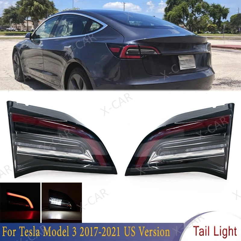 LED Rear Bumper Inside Tail Lamp Reversing Warming Brake Light 1502088-00-B 1502089-00-B For Tesla Model 3 2017-2021 US Version