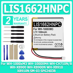Bilashmart Battery LIS1662HNPC Sony WH 1000xM3 WH 1000XM4 WH XB900N WH XB910 XB910N WH CH710N/B WH XB900 SM 03 SP624038 + Free Tools