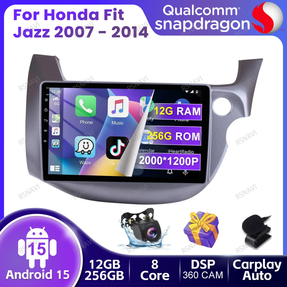 

Car Radio Android 15 For Honda Fit Jazz 2007 - 2014 RHD BT Viedo Player Multimedia Autoradio 5G WIFI Head Unit QLED Stereo DVD
