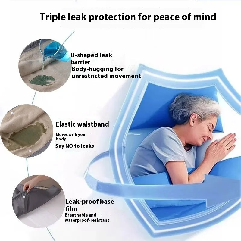 قابلة لإعادة الاستخدام قابل للغسل سلس البول الملابس الداخلية الكبار كبار السن مانعة للتسرب التبول اللاإرادي حماية منصات لينة ماصة حفاضات بطانة تنورة