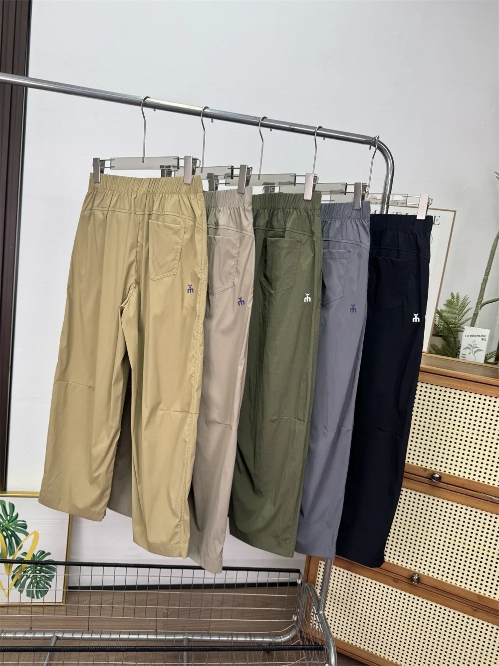 

Comfortable Lightweight Outdoor Functional Waterproof Elastic Waist Carrot Pants Nine Points Women's Pants Traf Brand Commute...