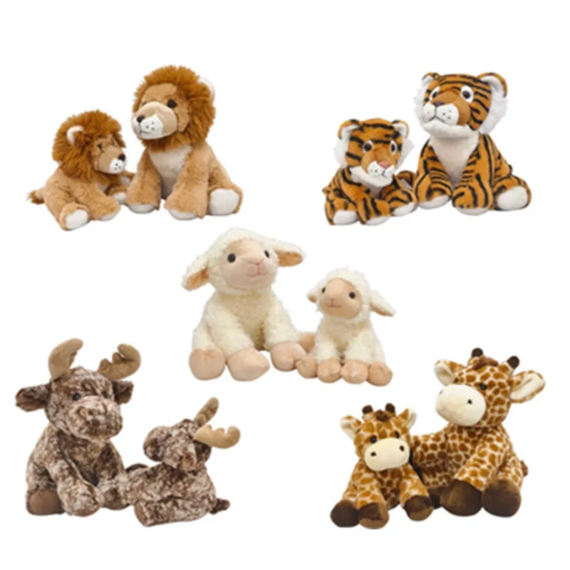 

Sitting Farm Animal Series High Quality Soft Plush Doll Tiger Sheep Elk Creative Party Props Home Decro