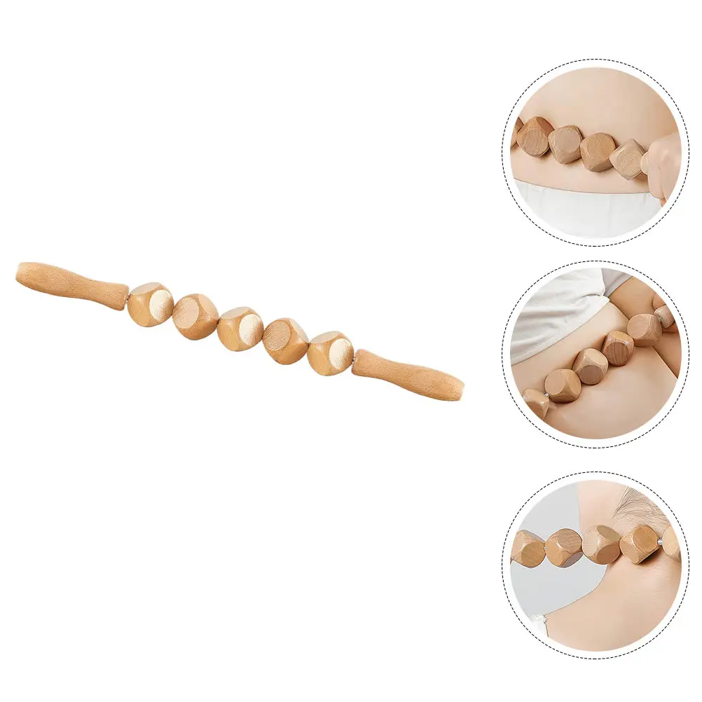 

Guasha Massaging Rod Natural Wood Body Massage Tool Smooth Surface Portable Massage Stick For Athletes Therapists Light Brown
