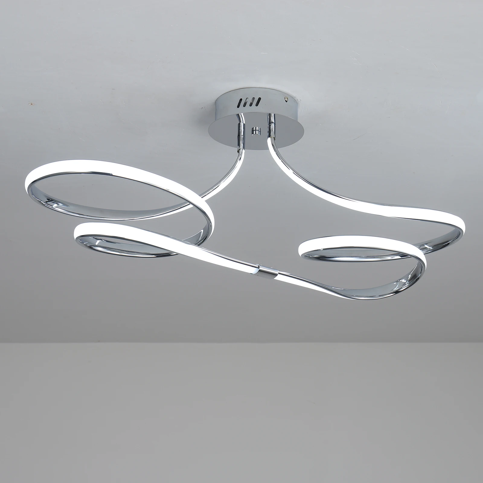 TCY 75 cm plafond moderne à intensité variable LED 28 W or/Chrome/noir pour chambre cuisine luminaire avec télécommande