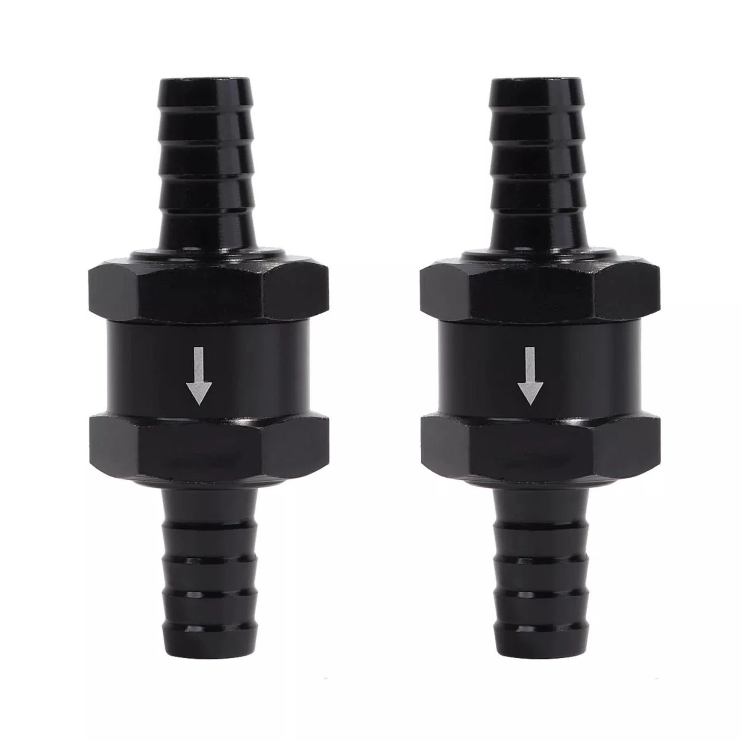 

3/8" Fuel Check Valve One Way Inline Non Return Diesel Gasoline Black 10mm 2Pcs