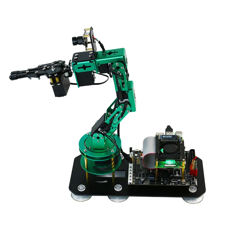 DOFBOT 2 in 1 kit AI Vision camera green oxidized aluminum alloy robot arm based on Raspberry Pi 4B and Jetson NANO 4GB