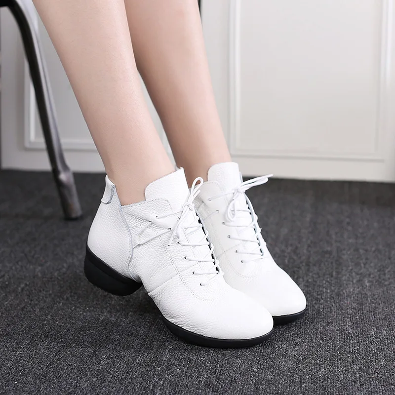 Genuine Leather Women Dance Shoes Soft Outsole Woman Jazz Hip Hop Shoes Sports Sneakers Ladies Girl's Modern Jazz Dancing Shoes