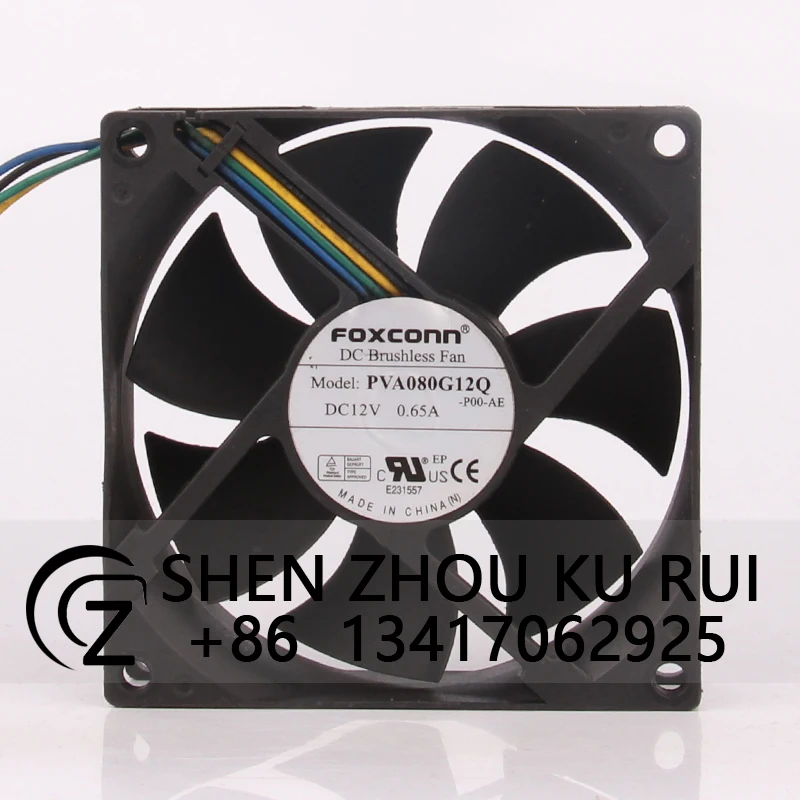 

PVA080G12Q Case Cooling Fan for FOXCOON 24V 48V DC12V 0.65A EC AC 80x80x25mm 8cm 8025 4 pin PWM Large air volume CPU Centrifugal