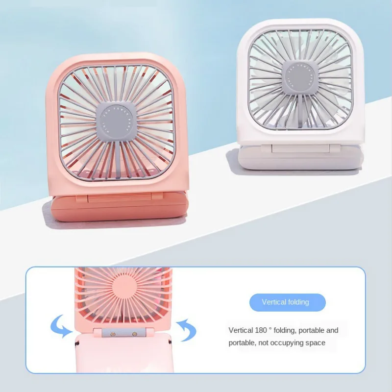 Hängenden Hals Fans Mini Tragbare Falten USB Kleinen Ventilator Stumm Power Bank Tragbare Handheld Desktop Multi Funktion Ladung Fan