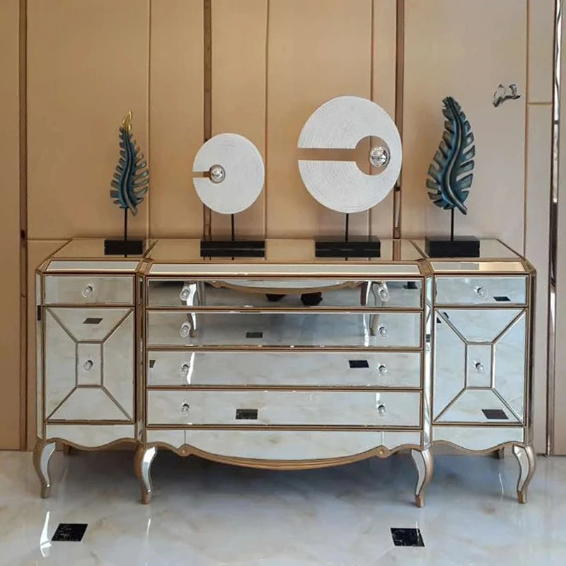 

Mirror door cabinet Mirror furniture Edge cabinet Storage cabinet Neoclassical postmodern European style