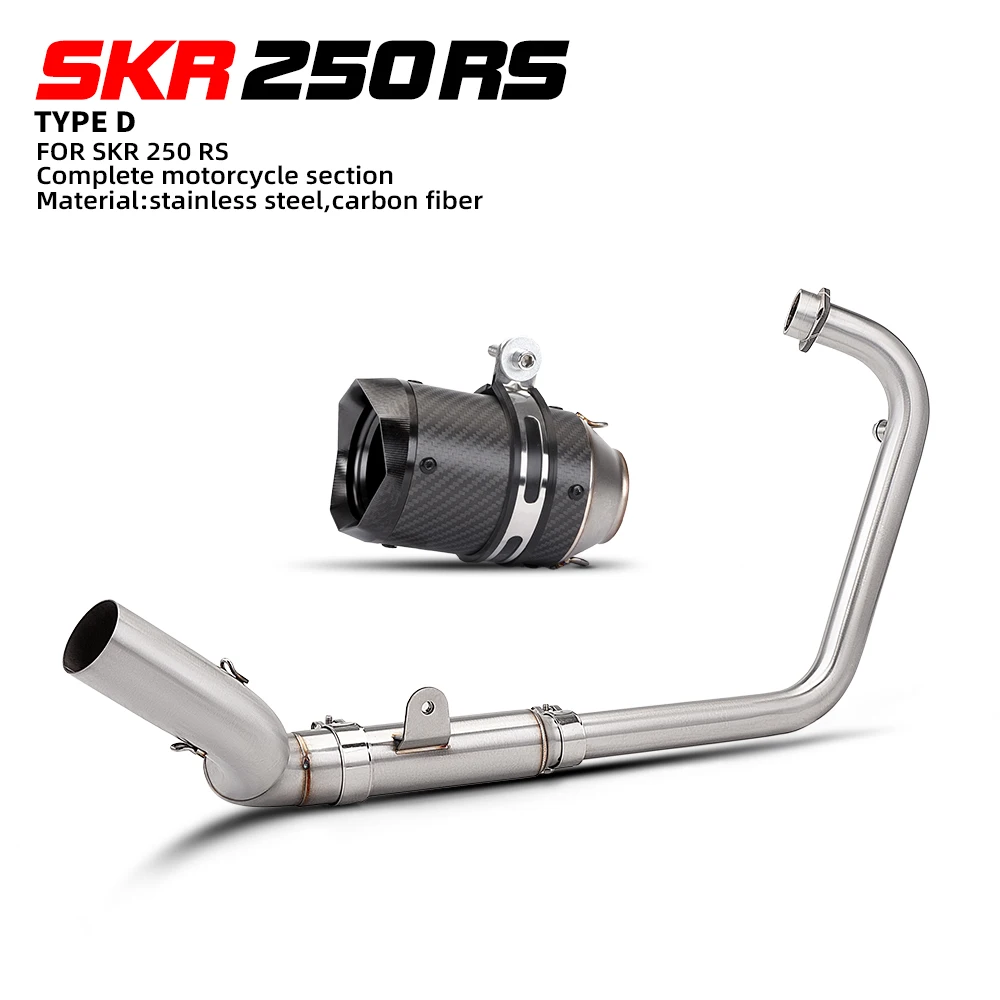 

Motorcycle Exhaust All Stainless Steel Exhaust System Front Connecting Pipe Connects to 51mm Exhaust System for SKR 250 RS