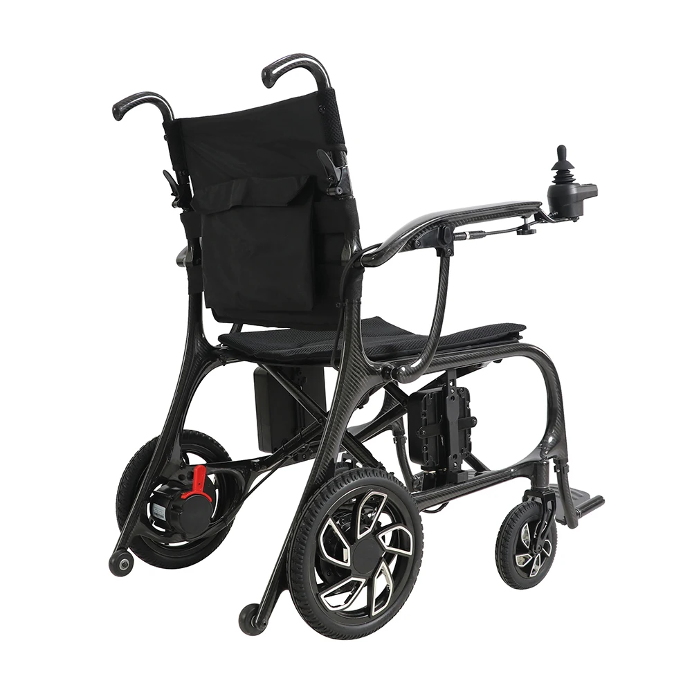 Folding Portable Automatic Electric Wheelchair 24V Carbon Fiber Lightweight 16km Running Distance 120KG Load Capacity 220W Dual