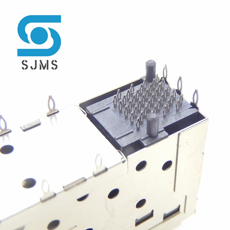 1PCS SFP Cage Press-Fit Solder PCB Thick feet 2X1 Fiber optic interface shield housing connector Gigabit fiber seat