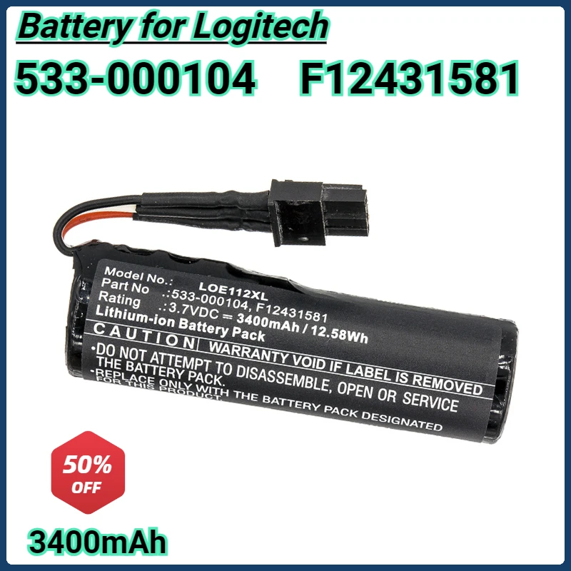 

3400mAh 533-000104 F12431581 Speaker Battery for Logitech S00166 UE Ultimate MegaBoom 2 UE Kora Boom S-00122 S00151 Ears Boom2