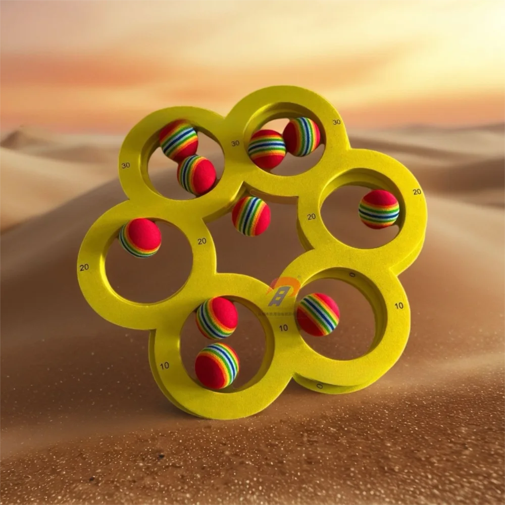 

Durable EVA Water Floating Table Triangle with 10 Balls Throwing Score Ring Set Relaxing Puzzle Game Water Toys Ocean Pool Beach