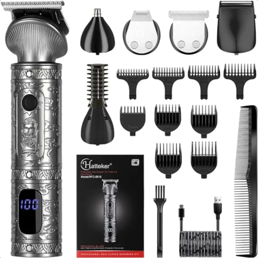 

Beard Trimmer Kit for Men Profional Hair Clipper TBlade Beard Hair Shaver Nose Trimmer Hair Cutting Kit Body Grooming Kit Cordl