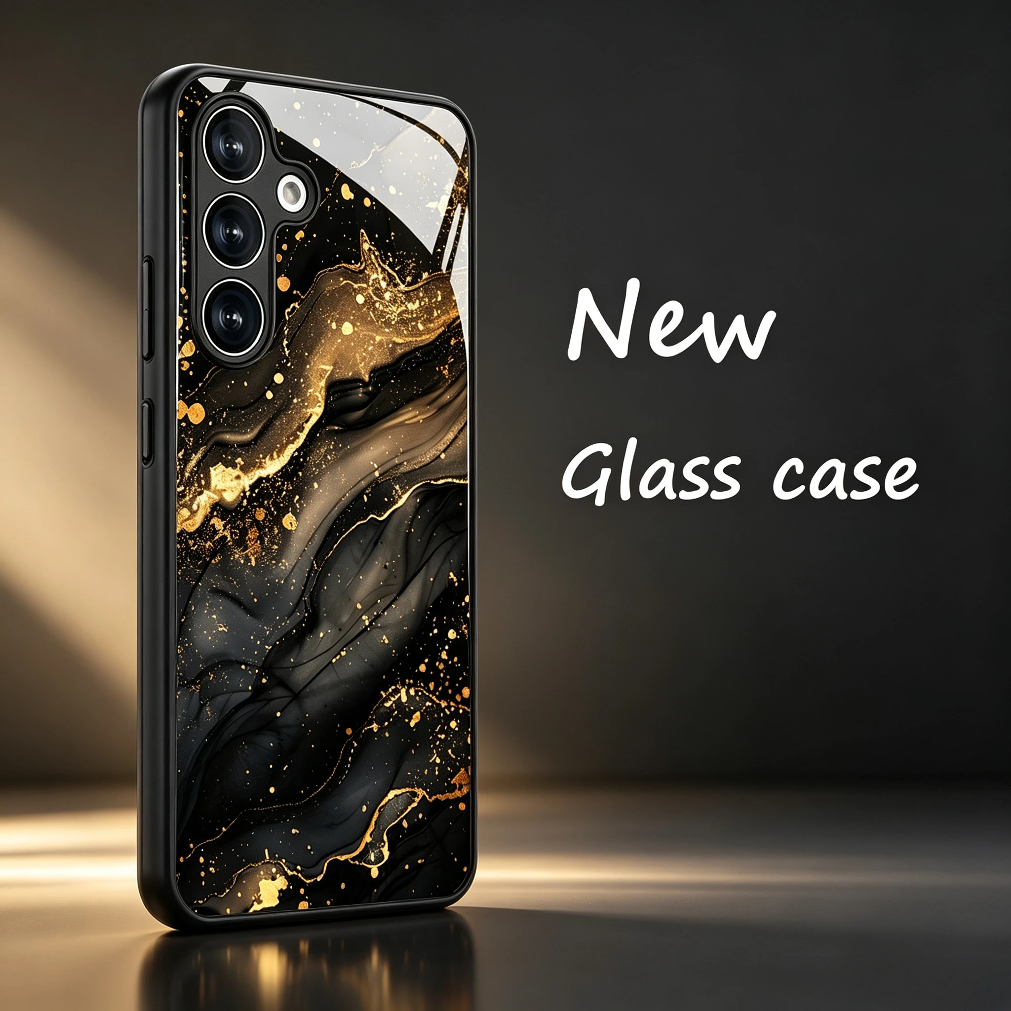 Golden patterned obsidian s26 ultra case s25 Glass phone case for Samsung Galaxy S26 25 24 23 22 21FE Ultra Plus Lens Guard Case