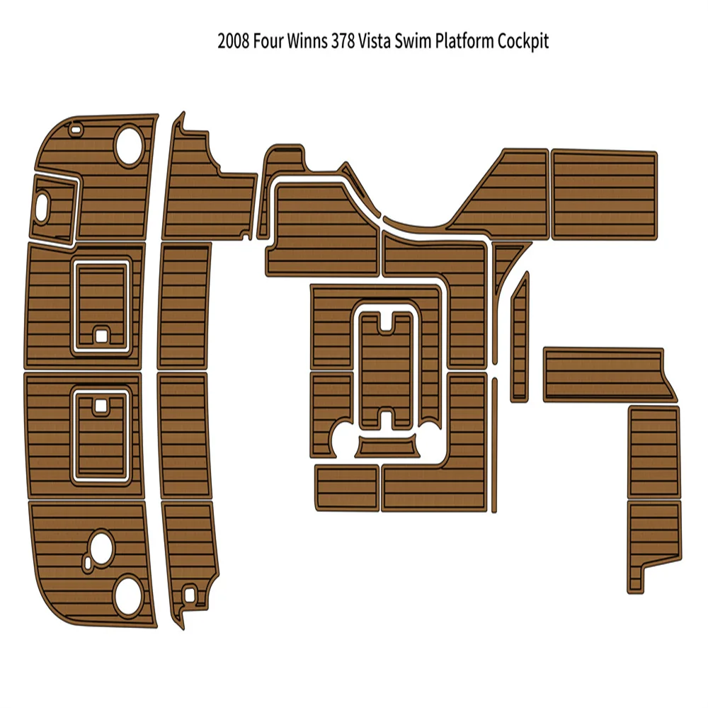 Swim Platform Cockpit Pad Boat EVA Teak Deck Floor Mat For 2008 Four Winns 378 Vista