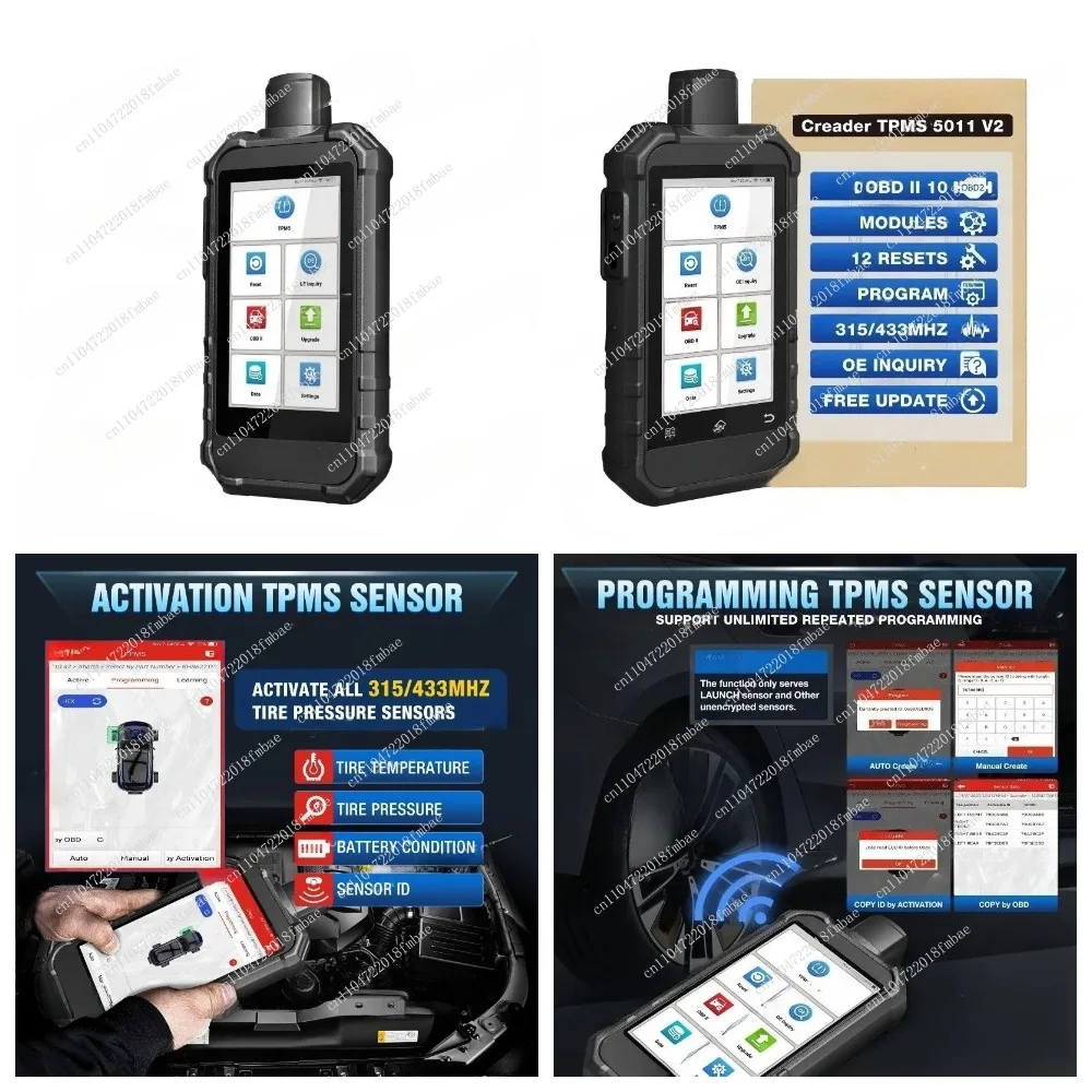 TPMS 5011 V2 Tire Pressure Sensor Tool for Programming Relearn OBD2 Scanner with 12 Resets