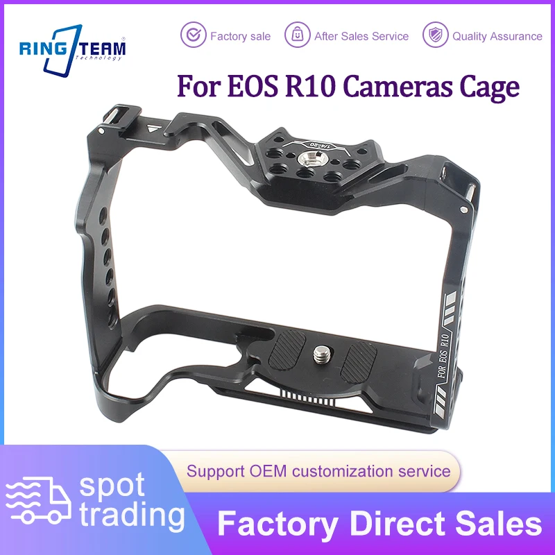 

EOS R10 Aluminum Camera Cage Multi-Port Expansion Protective Frame for Vlog Shooting Compatible with Canon EOS R10