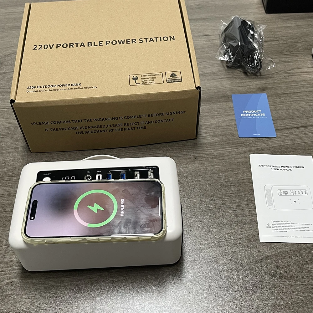 

2025 New 220V Portable Power Station 200W 52800mAh AC Outlets for Outdoor Camping RV Home Emergency