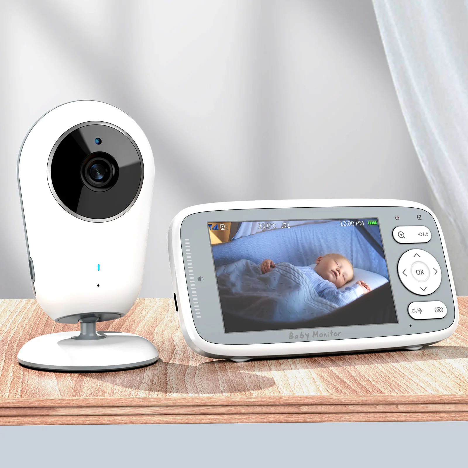 4.0 inch Video Baby Monitor Camera 3X Digital Zoom Two Way Audio Auto Night Vision 720P HD Security Cam