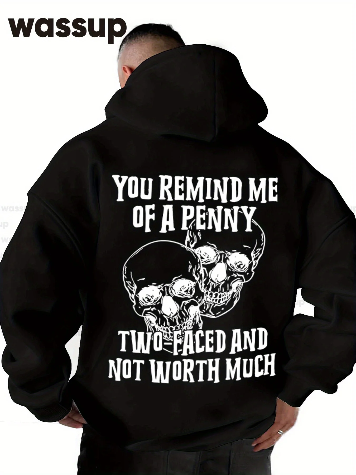 Penny Skull Print Hooded Sports Sweatshirt