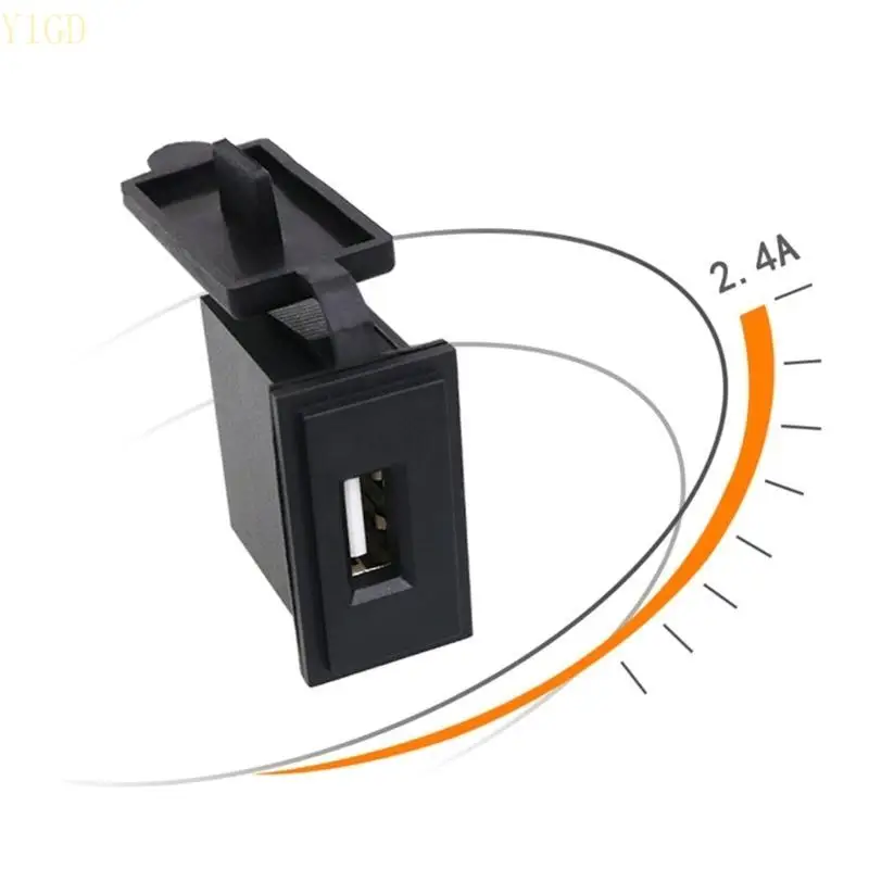 

y1gd Mini Single USB 12V/24V Car Socket 2.4A Power Adapter Outlet Waterproof