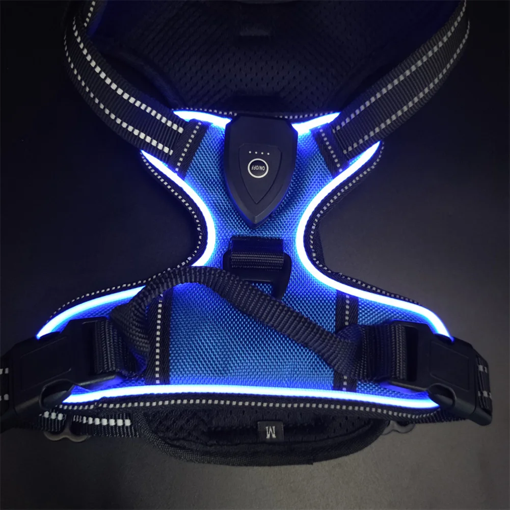 

Светящийся ошейник для собак, влагоотводящий нагрудный ремень для прогулок в темное время суток