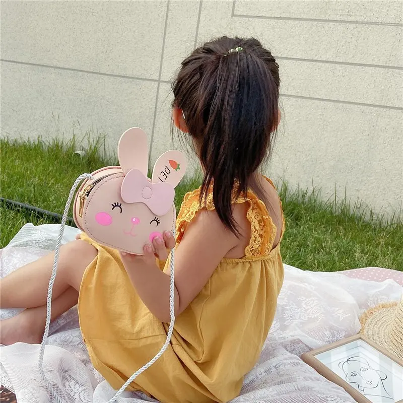 1Pcs Cartoon Animal PU Leather Kids Backpack Girl Crossbody Bags Nice Gift Coin Purse Cute Children Handbag Shoulder Bag