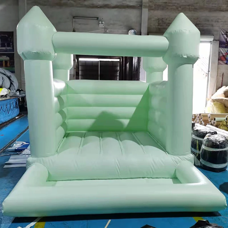 2.5M 100% Vinyl Pvc Groene Opblaasbare Bounce Huizen Met Ballenbak Springkastelen Springkasteel Voor Kinderen Verjaardagsfeestje Spel