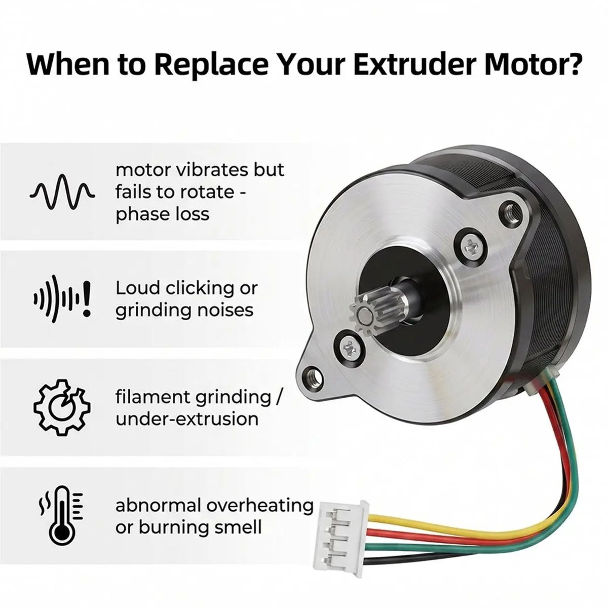 Upgraded Extruder Motor for AD5X 3D Printer Smooth Feed and High Quality Extruder Motor for AD5X 3D Printer