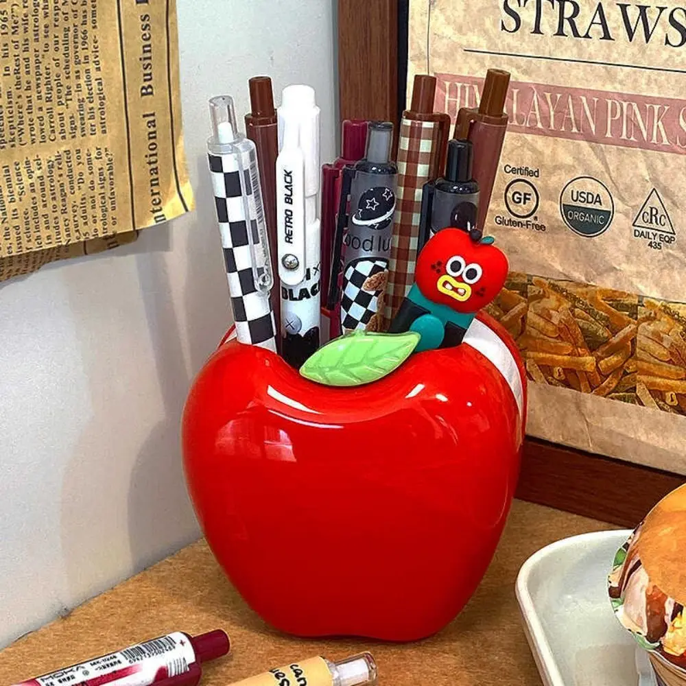 Plastic Desk Pen Holder Aesthetic Large Capacity Pencil Storage Box Desktopp Storage Students Stationery Organizer