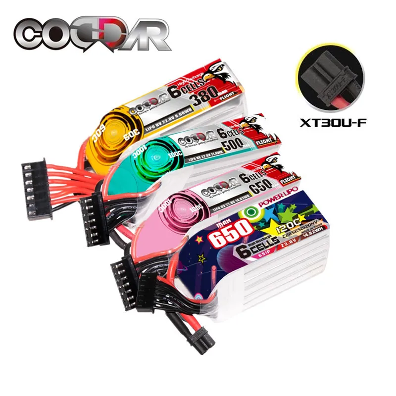 Coddar 3/5Pcs 6S Lipo Batterij Lihv 22.8V 350Mah 380Mah 500Mah 550Mah 650Mah 730Mah 850Mah Voor Rc Fpv Drone Quadcopter Met XT30