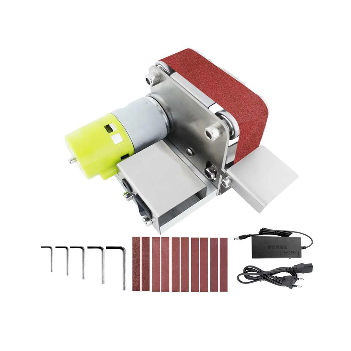 

Mini Grinder 220V Electric Sanding Polishing Grinding Machine Belt Sander 7 Variable Speed for Polishing Wood EU Plug