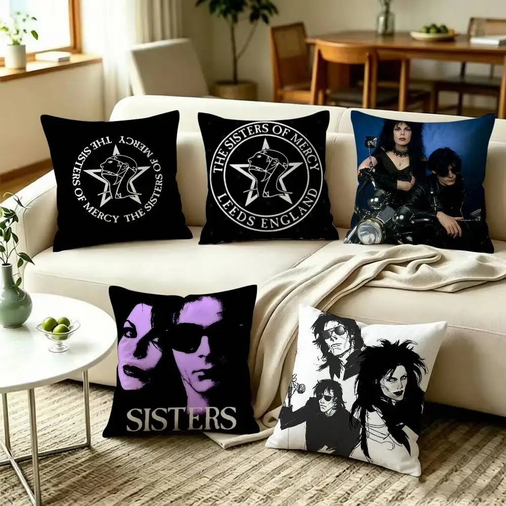The S-Sisters of M-Mercy  Square Double-Sided Printed Pillow Case Sofa Cushion Cover Bedroom Bedside Decor