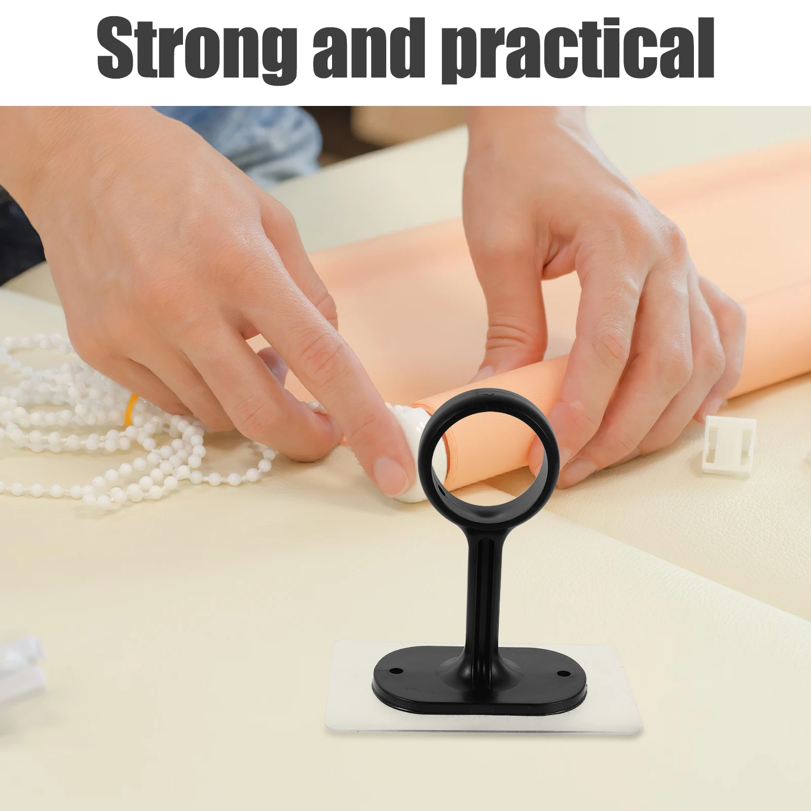 

2 Pairs Adhesive Hook Self-adhesive Curtain Rod Bracket Abs Brackets for Ceiling-mounted