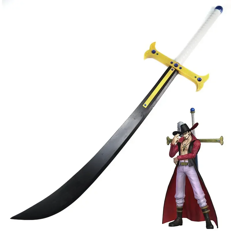 

[Fun] 110cm Cosplay Anime One piece Dracule Mihawk Sabre The night star Sword weapon wooden Sword model Costume party Anime show