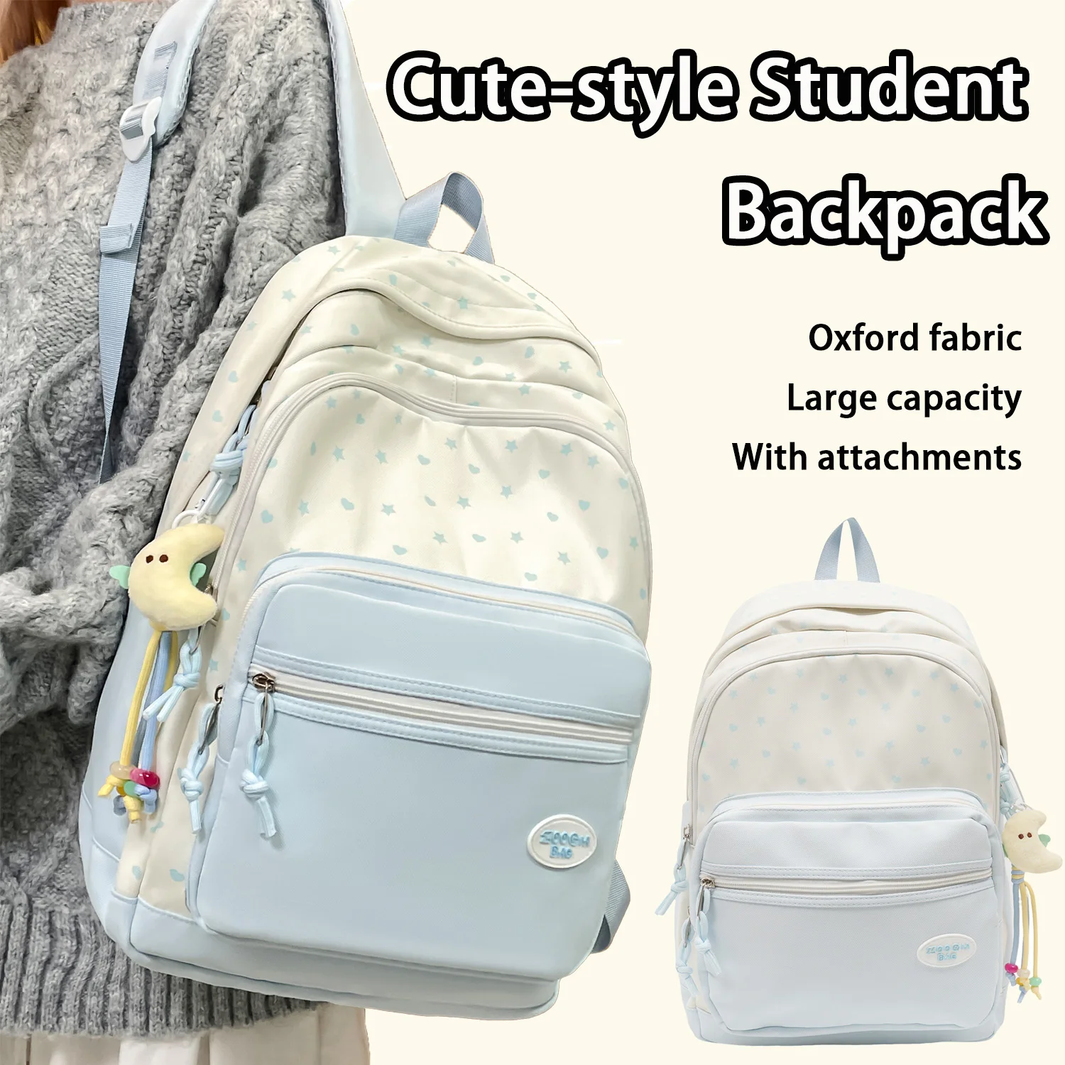 

Милый стильный студенческий рюкзак большой емкости, Оксфордский повседневный женский рюкзак, женский пригородный рюкзак, дорожный рюкзак для ручной клади