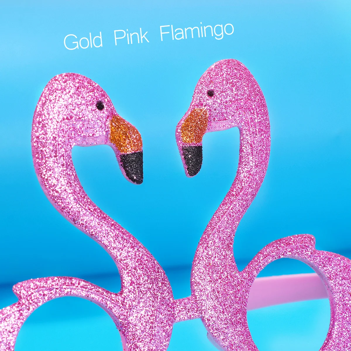 

Pink Glittered Flamingo Novelty Glasses Props Fanci Frames Party Supplies No Lens Lightweight Adult Kids Birthday Luau Tropical
