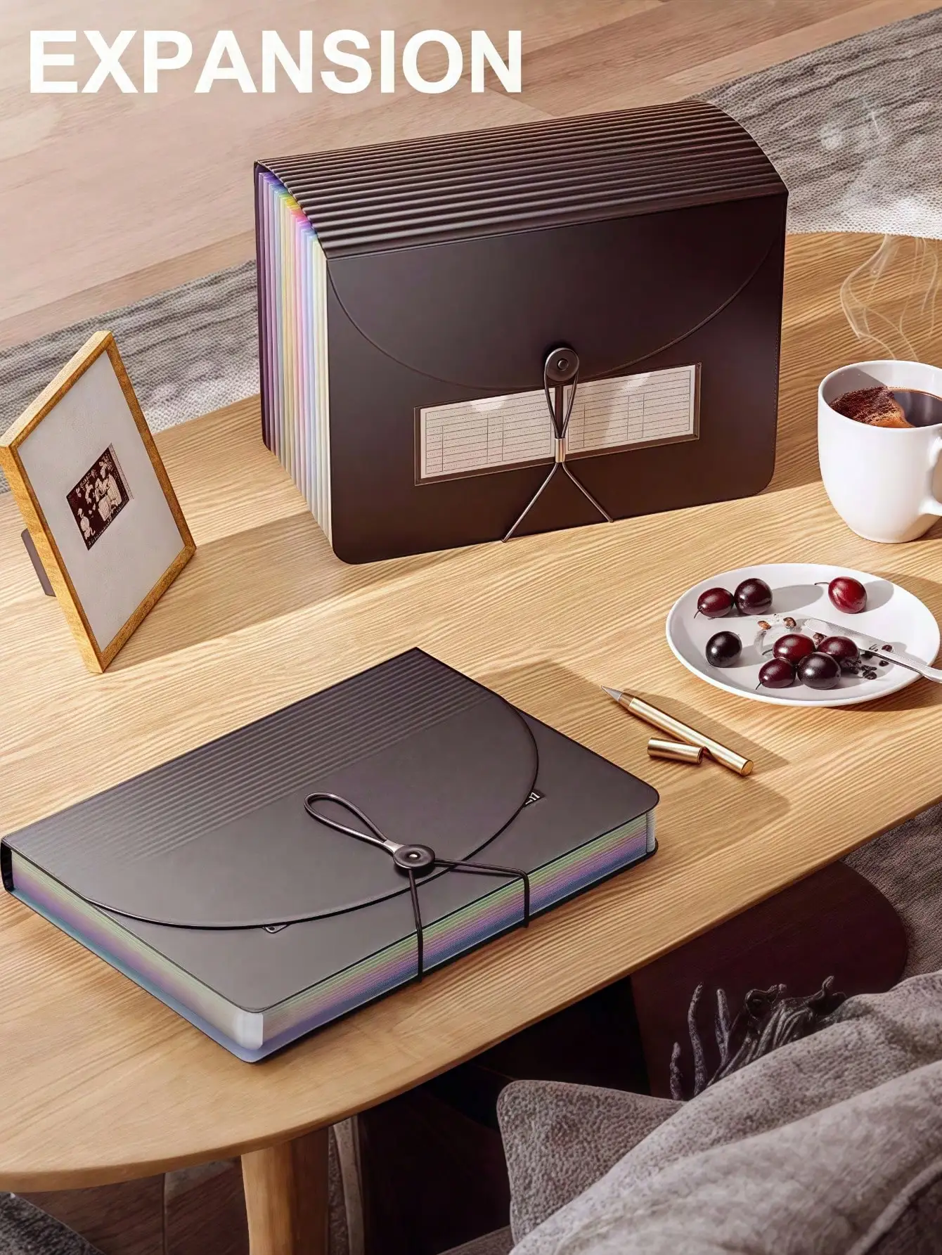 Akkordeon-Aktenordner mit 12/24/36 Fächern – Rechnungs- und Quittungsorganisator im A4-Format