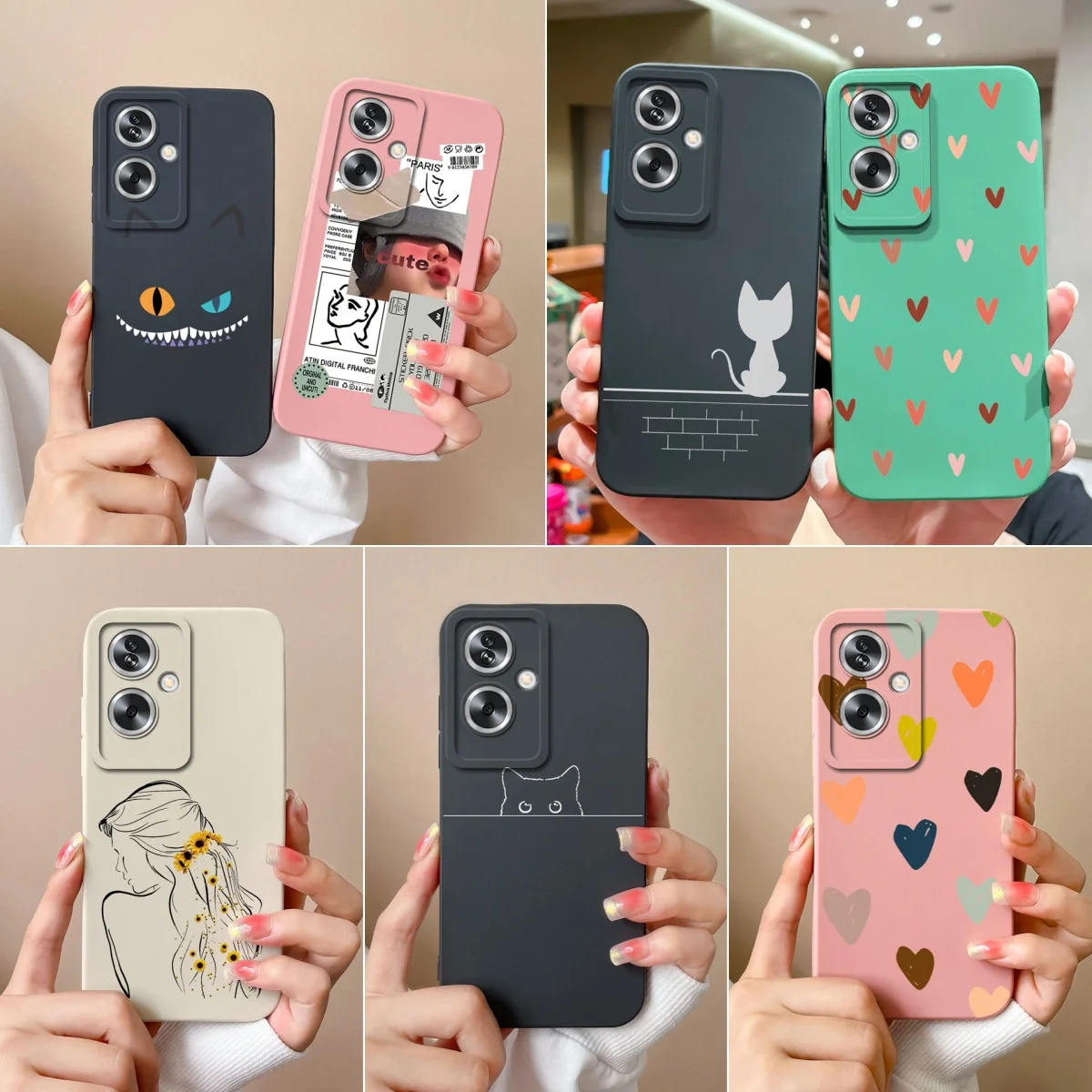 Cute Girl Case For OPPO A79 A2 5G Soft Silicone Back Cover Fall Prevention Funda For OppoA2 Phone Shell A 79 Coque OPPOA2 Capa